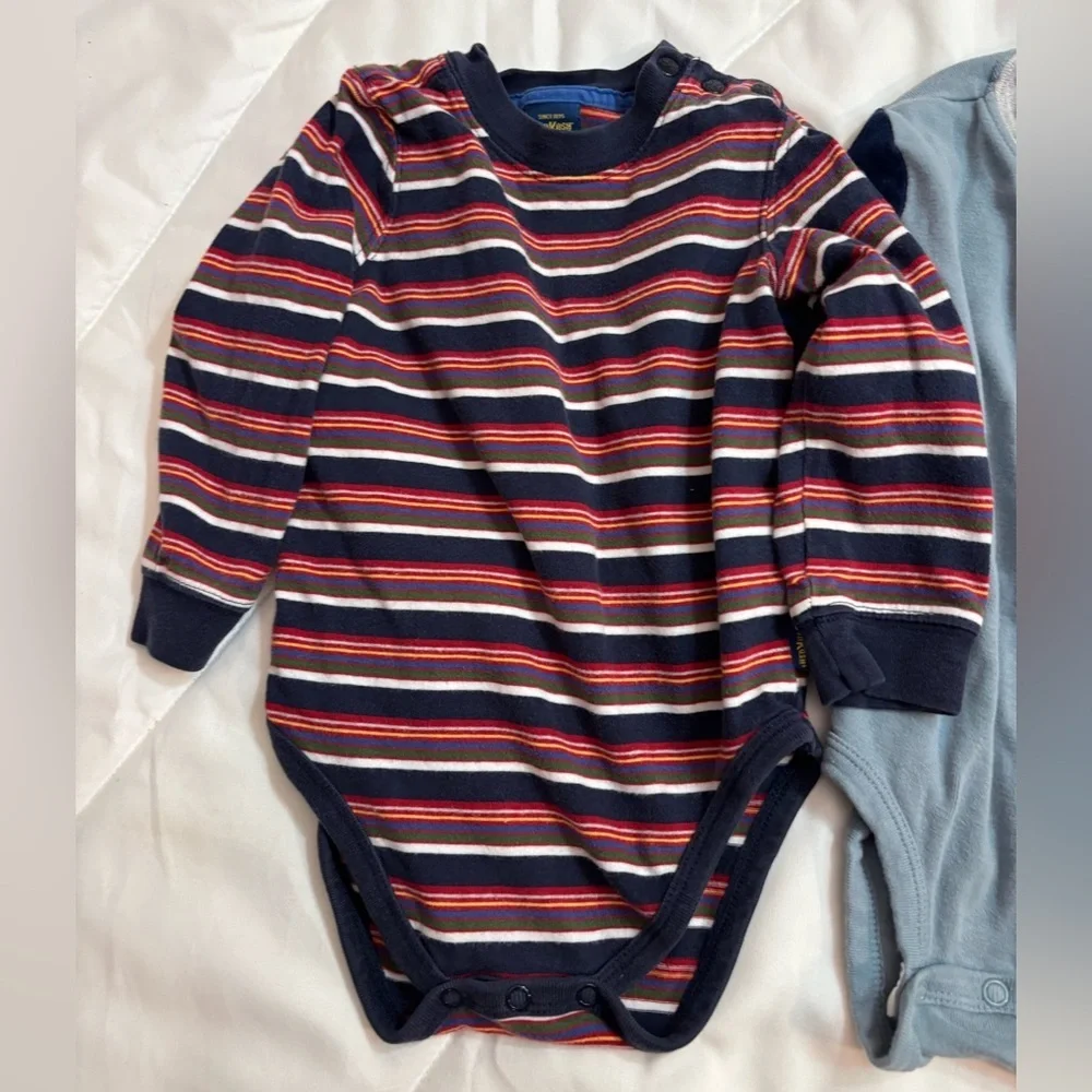 Set of 2 Carters and OshKosh B'gosh Multicolor Baby Snaps Shirt- one piece 18M